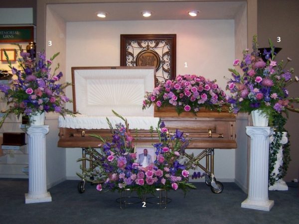 lavender (purple) casket tribute