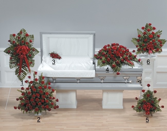 All Rose funeral flower tribute with more than 12 dozen roses