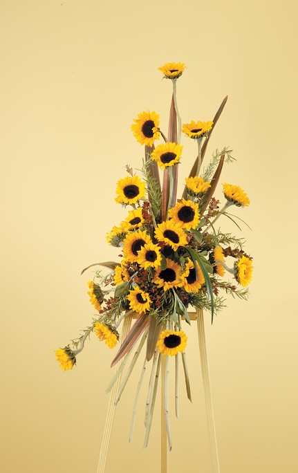 Standing Sunflower Spray for memorials