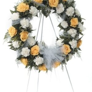 Large round wreath with Roses and Carnations