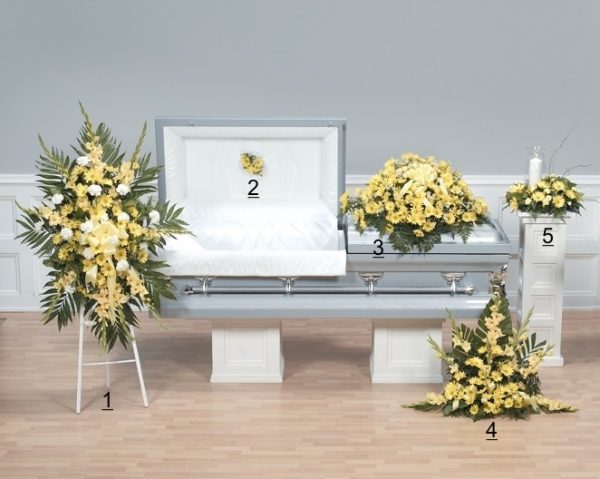 Daisy funeral Tribute, open casket
