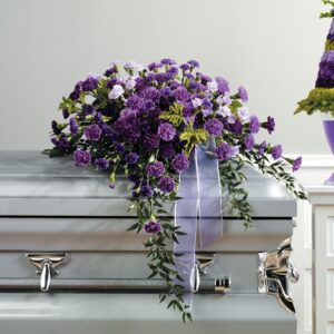 purple tranquility casket spay