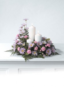 Pillar candle arrangement