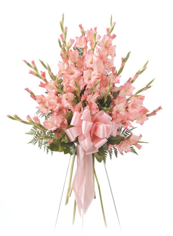 Pink Gladiolus Standing Sympathy Spray