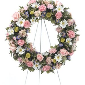 Round Memorial Flower Wreath