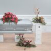 A unique tropical paradise funeral tribute with elegant Birds of Paradise flowers and Anthurium.
