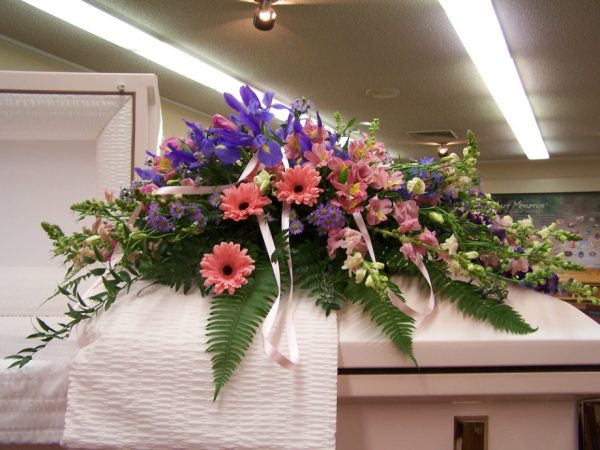 Unique Iris Casket Spray