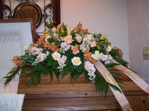 Rose and lily Casket Spray