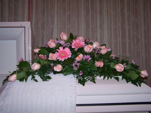 Gerbera and Rose Casket Spray
