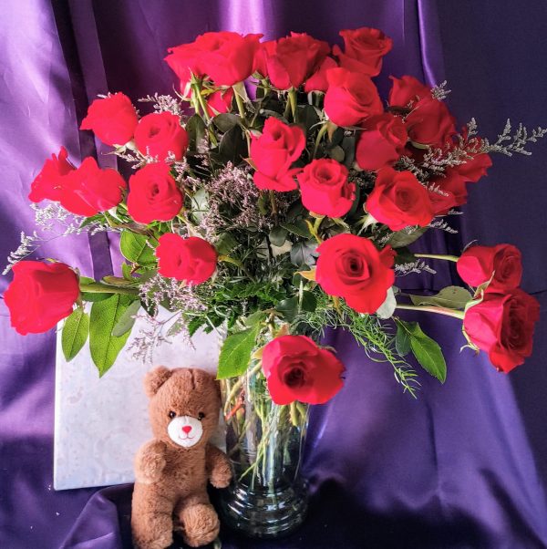 1-31 "Endless Love Roses" 3 Dozen w/Bear & Chocolates