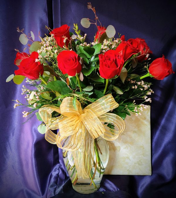 1-28 "Adored" Dozen Roses "CHOOSE COLOR" With chocolate